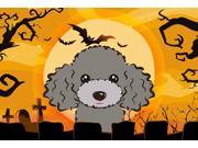Halloween Silver Gray Poodle Fabric Placemat BB1817PLMT