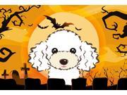 Halloween White Poodle Fabric Placemat BB1815PLMT