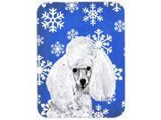 White Toy Poodle Winter Snowflakes Glass Cutting Board Large Size SC9773LCB