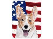 Cardigan Corgi with American Flag USA Glass Cutting Board Large Size SC9624LCB