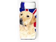 Labrador with English Union Jack British Flag Ultra Beverage Insulators for slim cans SC9833MUK
