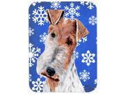 Wire Fox Terrier Winter Snowflakes Glass Cutting Board Large Size SC9772LCB
