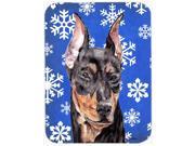 German Pinscher Winter Snowflakes Glass Cutting Board Large Size SC9788LCB