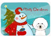 Snowman with Bichon Frise Kitchen or Bath Mat 20x30 BB1837CMT