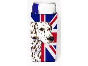 Dalmatian with English Union Jack British Flag Ultra Beverage Insulators for slim cans SS4911MUK