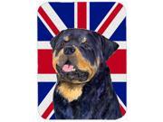 Rottweiler with English Union Jack British Flag Glass Cutting Board Large Size SS4966LCB