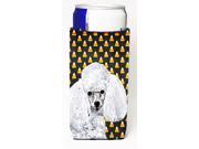 White Toy Poodle Candy Corn Halloween Ultra Beverage Insulators for slim cans SC9653MUK