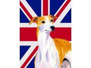 Whippet with English Union Jack British Flag Flag Canvas House Size LH9480CHF