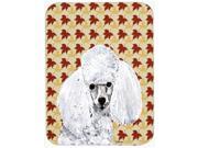 White Toy Poodle Fall Leaves Glass Cutting Board Large Size SC9677LCB