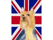 Silky Terrier with English Union Jack British Flag Flag Garden Size LH9468GF