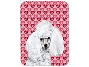 White Toy Poodle Hearts and Love Glass Cutting Board Large Size SC9701LCB