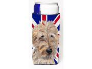 Golden Doodle with English Union Jack British Flag Ultra Beverage Insulators for slim cans SC9859MUK