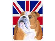 English Bulldog with English Union Jack British Flag Glass Cutting Board Large Size SS4933LCB