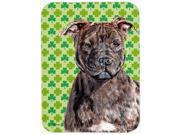 Staffordshire Bull Terrier Staffie Lucky Shamrock St. Patrick s Day Glass Cutting Board Large Size SC9729LCB