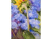 Hydrangea and Sunflower Flag Canvas House Size JMK1174CHF