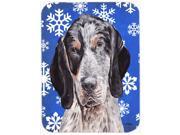 Blue Tick Coonhound Winter Snowflakes Glass Cutting Board Large Size SC9769LCB