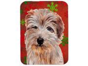 Norfolk Terrier Red Snowflakes Holiday Glass Cutting Board Large Size SC9760LCB
