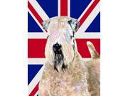 Wheaten Terrier Soft Coated with English Union Jack British Flag Flag Canvas House Size SS4935CHF