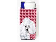 White Toy Poodle Hearts and Love Ultra Beverage Insulators for slim cans SC9701MUK