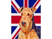 Airedale with English Union Jack British Flag Flag Canvas House Size LH9488CHF