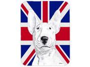 Bull Terrier with English Union Jack British Flag Glass Cutting Board Large Size SC9860LCB