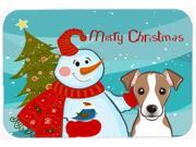 Snowman with Jack Russell Terrier Kitchen or Bath Mat 20x30 BB1880CMT