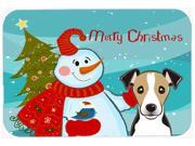 Snowman with Jack Russell Terrier Kitchen or Bath Mat 20x30 BB1881CMT
