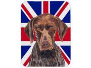 German Shorthaired Pointer with English Union Jack British Flag Glass Cutting Board Large Size SC9852LCB