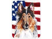 Collie with American Flag USA Glass Cutting Board Large Size SC9622LCB