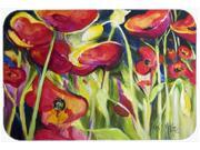 Red Poppies Glass Cutting Board Large JMK1121LCB