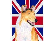 Collie Smooth with English Union Jack British Flag Flag Canvas House Size SS4912CHF