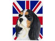 Cavalier Spaniel with English Union Jack British Flag Glass Cutting Board Large Size LH9476LCB