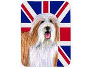 Bearded Collie with English Union Jack British Flag Glass Cutting Board Large Size LH9482LCB