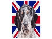 Blue Tick Coonhound with English Union Jack British Flag Glass Cutting Board Large Size SC9890LCB