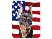 German Pinscher with American Flag USA Glass Cutting Board Large Size SC9644LCB