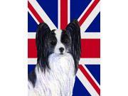 Papillon with English Union Jack British Flag Flag Canvas House Size SS4947CHF