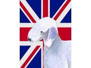 Bedlington Terrier with English Union Jack British Flag Flag Canvas House Size SS4925CHF