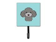 Checkerboard Blue Silver Gray Poodle Leash or Key Holder BB1197SH4