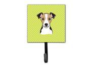 Checkerboard Lime Green Jack Russell Terrier Leash or Key Holder BB1323SH4
