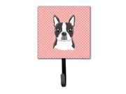 Checkerboard Pink Boston Terrier Leash or Key Holder BB1203SH4