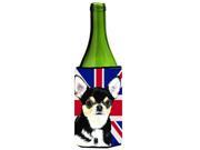 Chihuahua with English Union Jack British Flag Wine Bottle Beverage Insulator Hugger SC9856LITERK