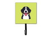 Checkerboard Lime Green Bernese Mountain Dog Leash or Key Holder BB1299SH4