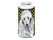 White Standard Poodle Candy Corn Halloween Tall Boy Beverage Insulator Hugger SC9655TBC