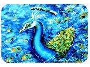 Peacock Straight Up in Blue Kitchen or Bath Mat 20x30 MW1166CMT