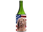 Otterhound with American Flag USA Wine Bottle Beverage Insulator Hugger SC9637LITERK