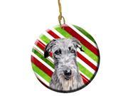 Scottish Deerhound Candy Cane Christmas Ceramic Ornament SC9802CO1