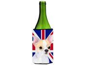 Chihuahua with English Union Jack British Flag Wine Bottle Beverage Insulator Hugger SS4916LITERK