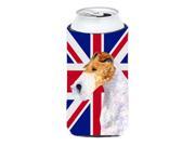 Fox Terrier with English Union Jack British Flag Tall Boy Beverage Insulator Hugger SS4920TBC