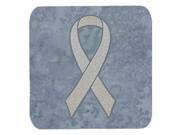 Set of 4 Clear Ribbon for Lung Cancer Awareness Foam Coasters AN1210FC