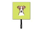 Checkerboard Lime Green Jack Russell Terrier Leash or Key Holder BB1322SH4